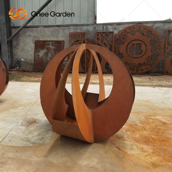 Le laser fait sur commande de forme a coupé le planteur irrégulier en acier en métal de Corten de jardin de Corten de fleur de pot de planteurs en acier géométriques de support