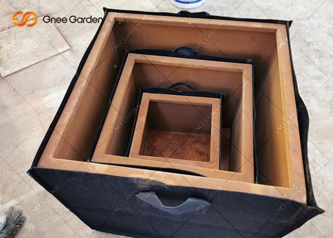 Métal rectangulaire en acier Rusty Nursery Planter de décoration de pot de fleur de Corten d'épaisseur du prix usine 2mm
