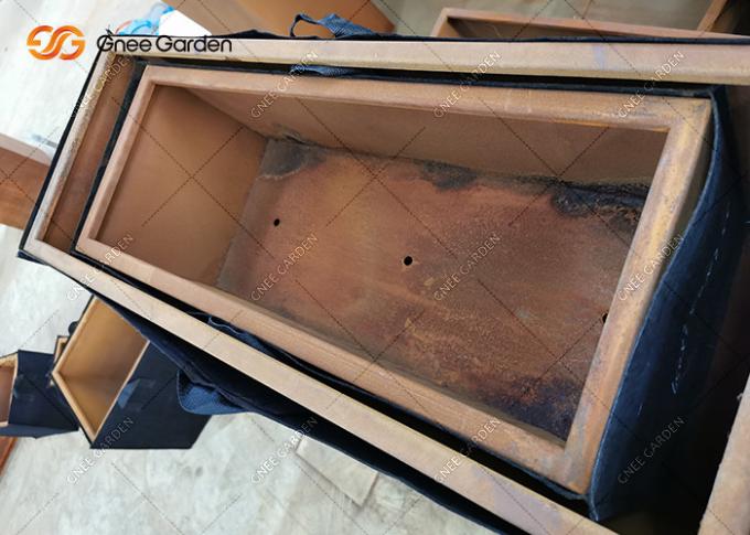 Métal en acier décoratif de boîte de culotte de 2022 Corten pliant Rusty Decoration Planter dans le patio extérieur