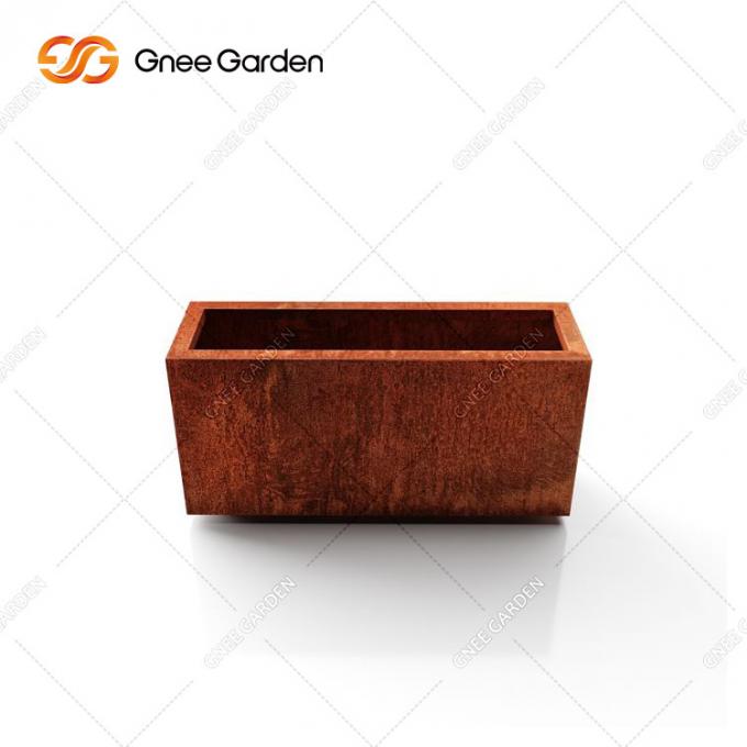 Boîte extérieure en acier de planteurs de couleur de rouille de Corten de conception de la Chine de Corten d'acier en métal de grands planteurs supérieurs de jardin