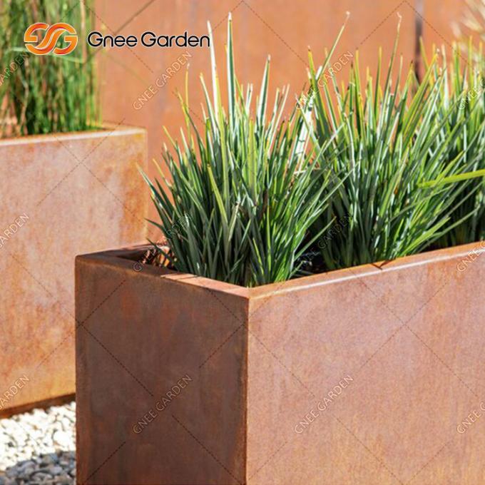 Planteur en acier de Corten Rusty Assembly Metal Flower Planters de fabrication de Corten de pot en acier adapté aux besoins du client par 2022 d'installation