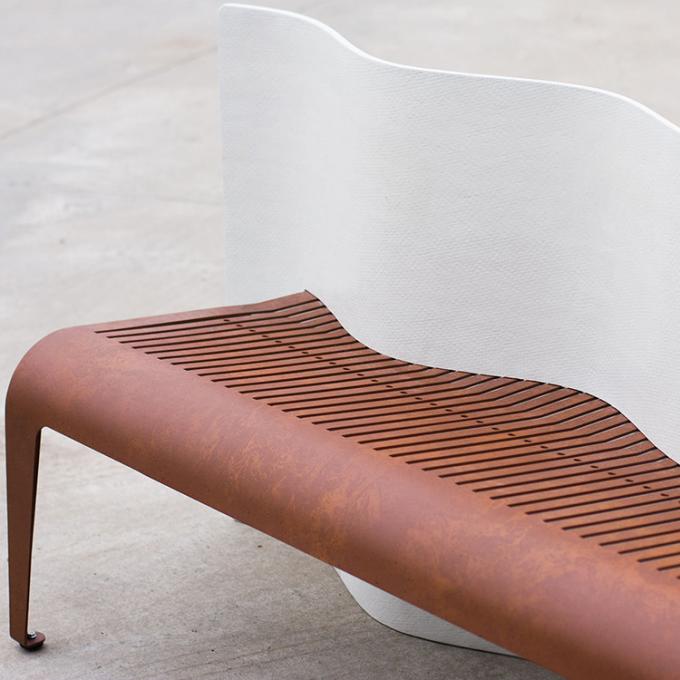  Mobilier métallique extérieur adapté aux besoins du client de Corten de jardin de banc en acier décoratif de loisirs