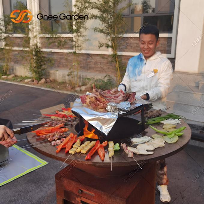 Cuisson des services d'emballage en acier de gril de BARBECUE de mine du feu de Corten de rouille extérieure de jardin de gril