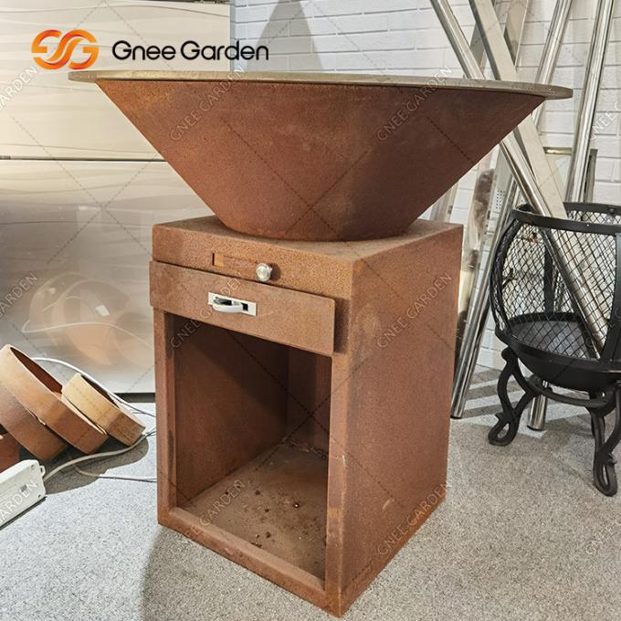 Cuisson du feu antique résistant Pit Corten Metal Barbecue de gril extérieur de BARBECUE