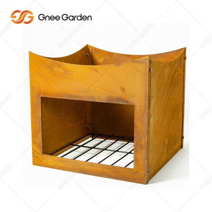 Utilisation extérieure portative de Pupular faisant cuire les légumes en acier de Rusty Barbecue Grill Cooking de camping en métal de Corten