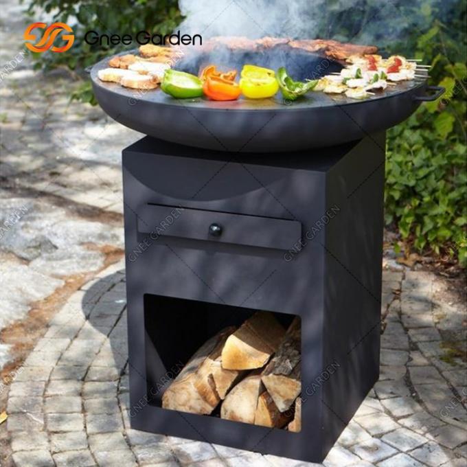 Gril en acier de BARBECUE de Corten de barbecue de gril de Corten de charbon de bois de fumeur de barbecue de cheminée en acier à la maison d'arrière-cour
