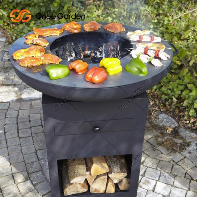 Gril en acier de BARBECUE de Corten de barbecue de gril de Corten de charbon de bois de fumeur de barbecue de cheminée en acier à la maison d'arrière-cour