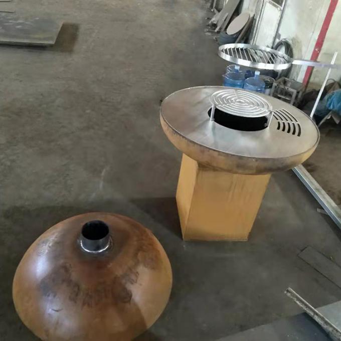 Gril campant brûlant de BARBECUE de cuisine de Corten en bois en acier extérieur portatif moderne de gril