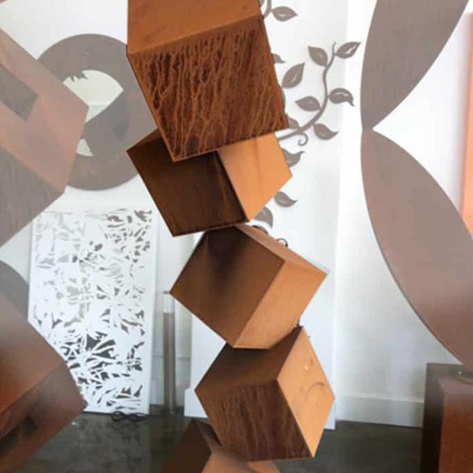 Grande sculpture de haute qualité en métal de Rusty Art Craft Corten Steel Garden