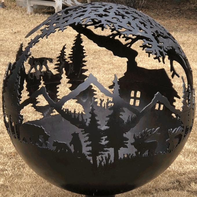 Le feu en acier brûlant Pit Outdoor de sphère de Pit Round Custom Corten Steel du feu de sphère en bois extérieur