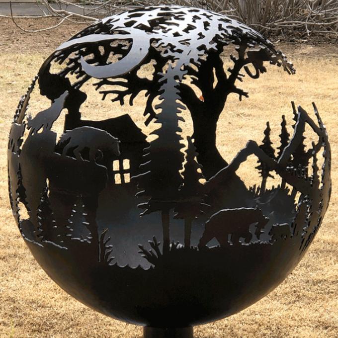 Le feu en acier brûlant Pit Outdoor de sphère de Pit Round Custom Corten Steel du feu de sphère en bois extérieur