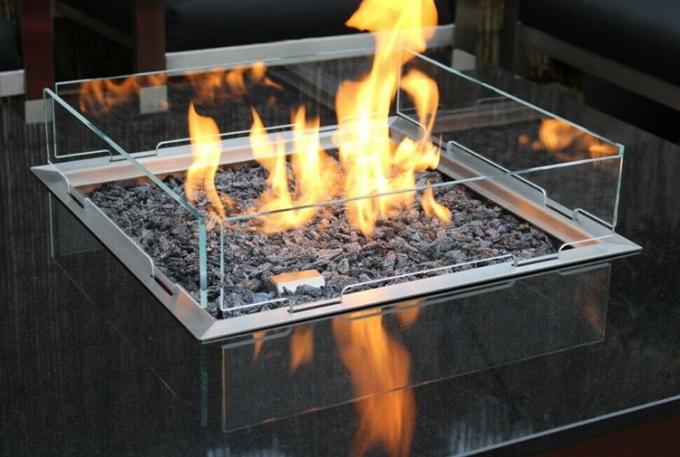 Puits en acier du feu de gaz de Corten de nouvelle de conception de feu de jardin d'arrière-cour cheminée en verre de Firepit