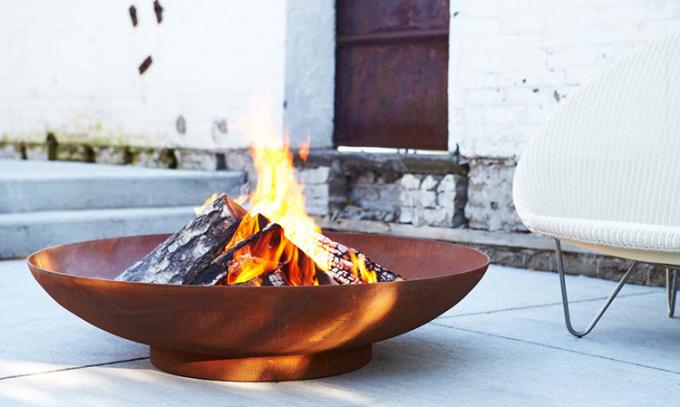 Puits en acier de cuvette de feu de Corten de grand jardin extérieur brûlant en bois lourd de rouille de patio
