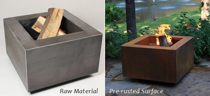 La place extérieure forment la conception moderne en acier Rusty Garden Heater Fire Pits de GN-FP-302 Corten