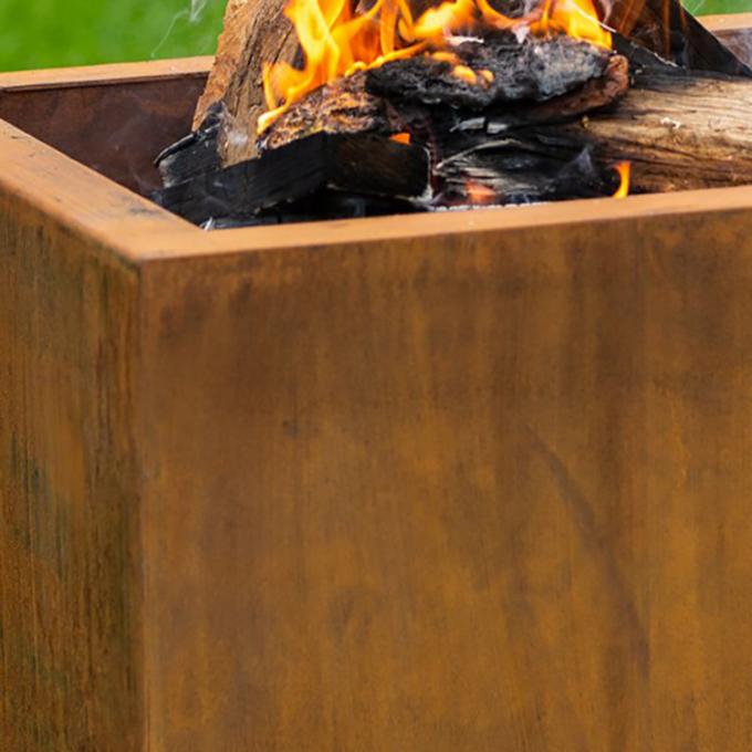 La place extérieure forment la conception moderne en acier Rusty Garden Heater Fire Pits de GN-FP-302 Corten