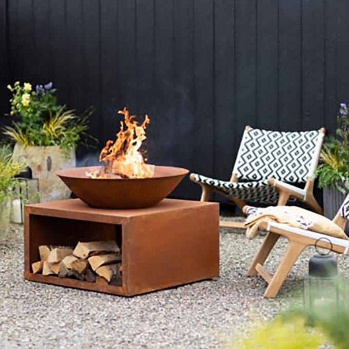 Acier rond Rusty Metal Fire Pit de la décoration GN-FP-304 Corten de paysage de jardin