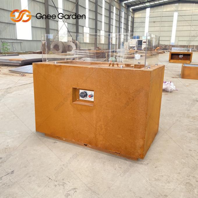 Puits extérieur du feu de Pit Corten Steel Square Fire Pit Rustic Finish Table Top du feu