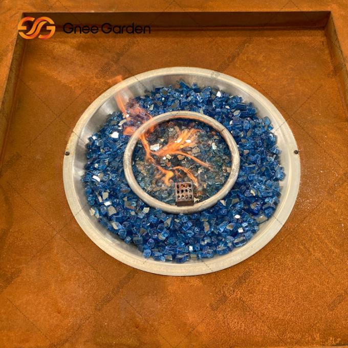 Acier en acier extérieur Firepit de Pit Garden Patio Decorative Square Corten du feu