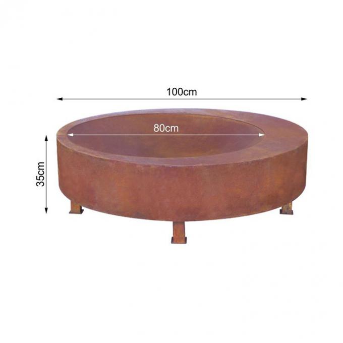 Cuvette de feu en acier de BARBECUE de Pit Wood Burning Large Outdoor de feu du feu fait sur commande extérieur de cuvette
