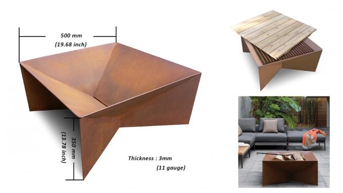Le feu extérieur Pit Backyard Camping Garden Wood brûlant le matériel campant en acier de Corten Firepit