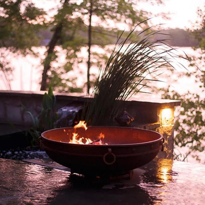 Le feu brûlant en bois en acier Pit Garden Outdoor Firepit de Corten de chauffage extérieur moderne de cheminée
