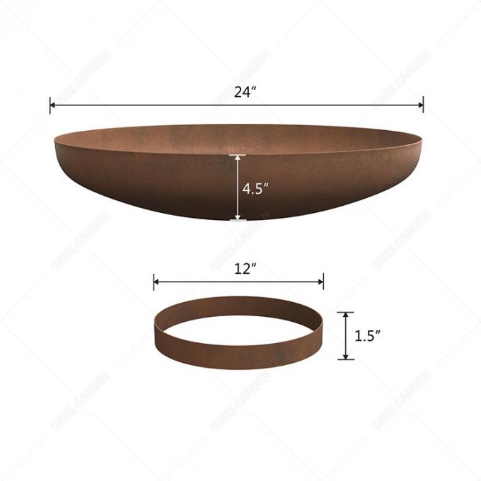 Meubles personnels Firpit de jardin ou de cour de Pit Round Rustic Look Outdoor du feu en acier extérieur de Corten grands