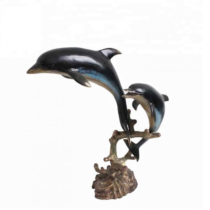 Le dauphin abstrait célèbre de fonte d'arts et de métiers en métal de conception nouvelle sculpte le décor à la maison