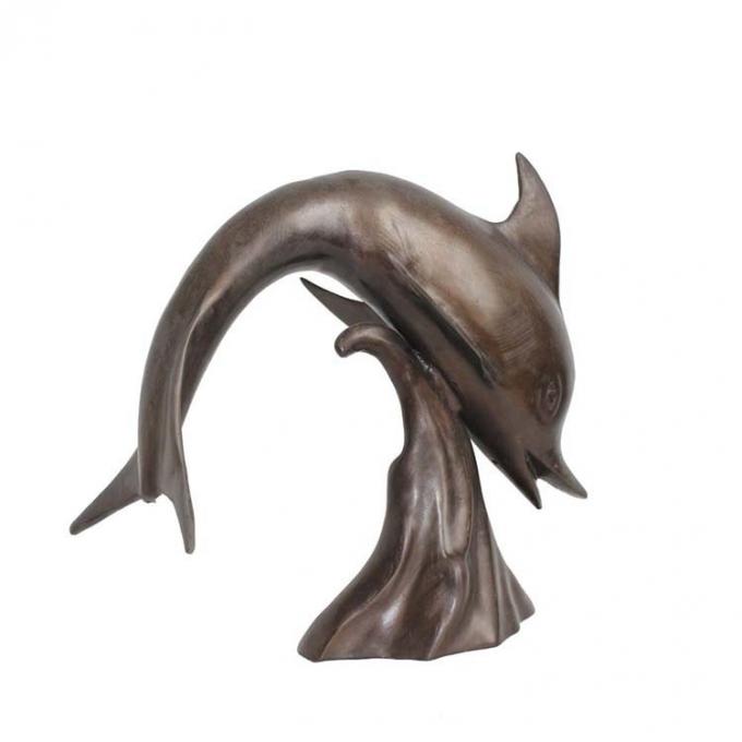 Le dauphin abstrait célèbre de fonte d'arts et de métiers en métal de conception nouvelle sculpte le décor à la maison