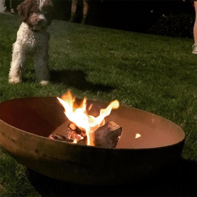 Bois rond rustique simple portatif de brasero brûlant l'arrière-cour en acier de Pit For Fun Time Outdoor du feu de Corten