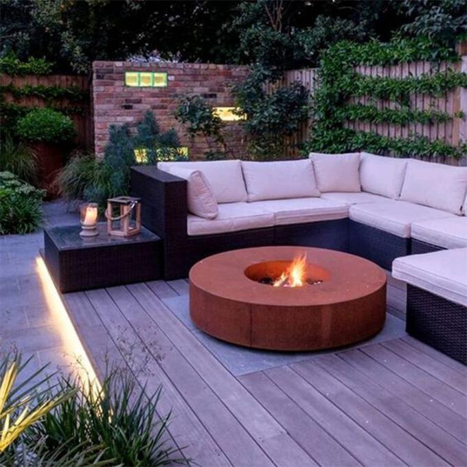 Le feu en acier Pit Camping For Outside Wood de Corten de jardin extérieur rond portatif brûlant pour extérieur et le jardin