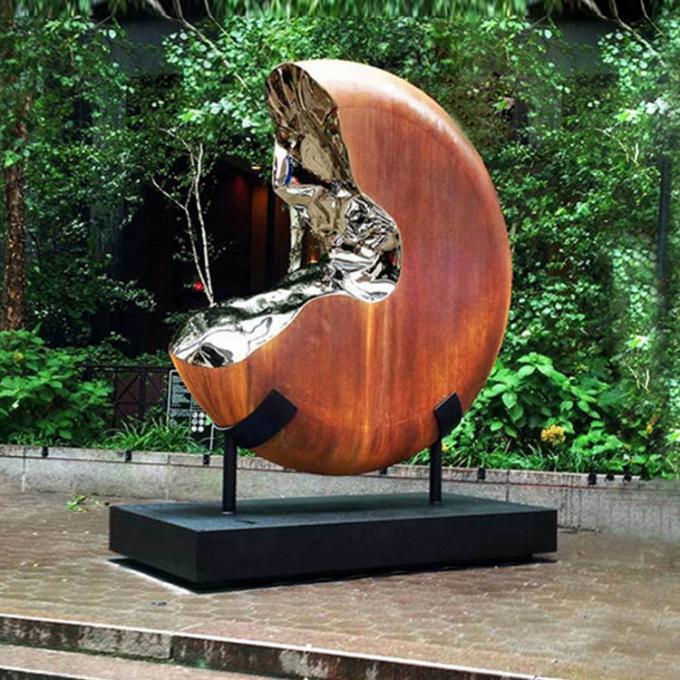 Sculpture à la maison abstraite extérieure en acier supérieure en décor de Corten avec l'acier inoxydable