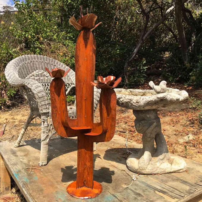 Sculpture en acier en Corten de nouvelles de conception de jardin de paysage en métal de cactus décorations de yard