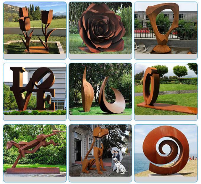Sculpture en acier en Corten de nouvelles de conception de jardin de paysage en métal de cactus décorations de yard