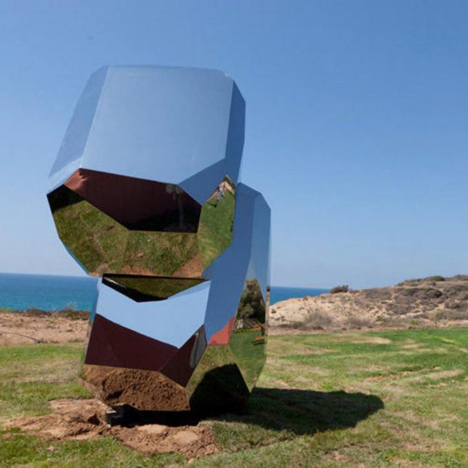 Sculpture moderne en acier inoxydable d'abrégé sur Art Mirror Polished Metal Statue
