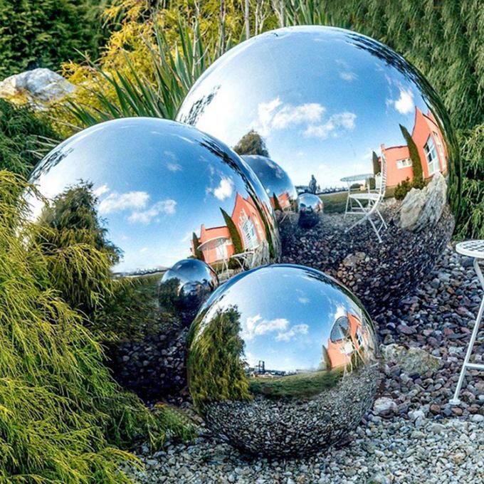 Sculpture moderne extérieure en acier inoxydable de sphère d'abrégé sur forme de boule de statue de qualité