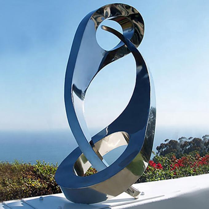 Miroir extérieur moderne de jardin finissant la sculpture abstraite en Art Metal Stainless Steel Circle de statue