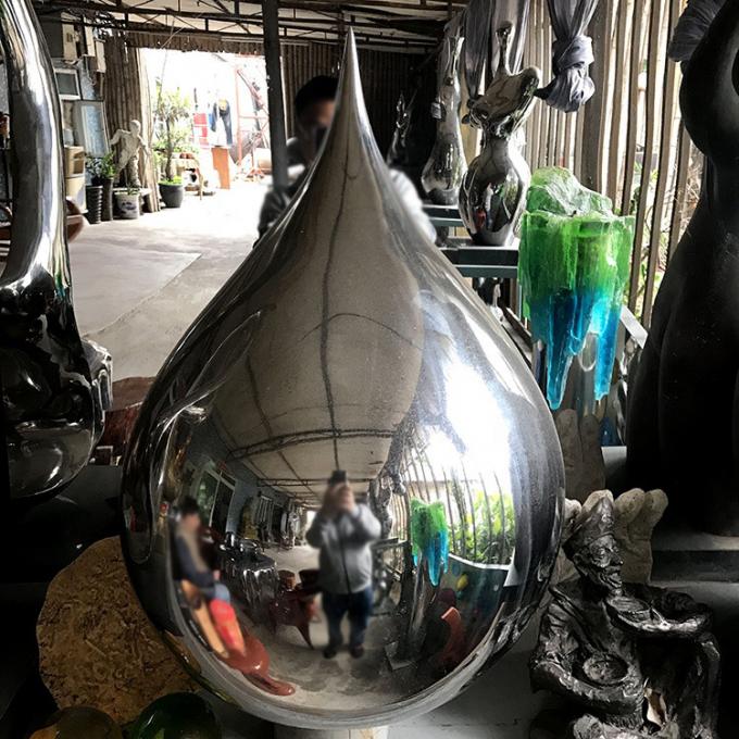 Sculpture ovale créative en sphère d'acier inoxydable de jardin extérieur moderne
