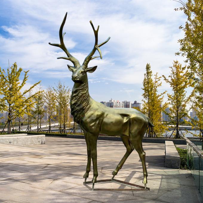 Statues en bronze d'élans de fonte grandeur nature extérieure pour la décoration de yard