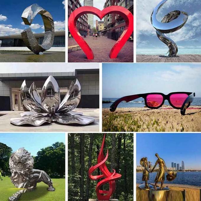 Aménagement de la sculpture rouge en Art Outdoor Lawn Ornament Metal de parc moderne de finition de décoration à vendre