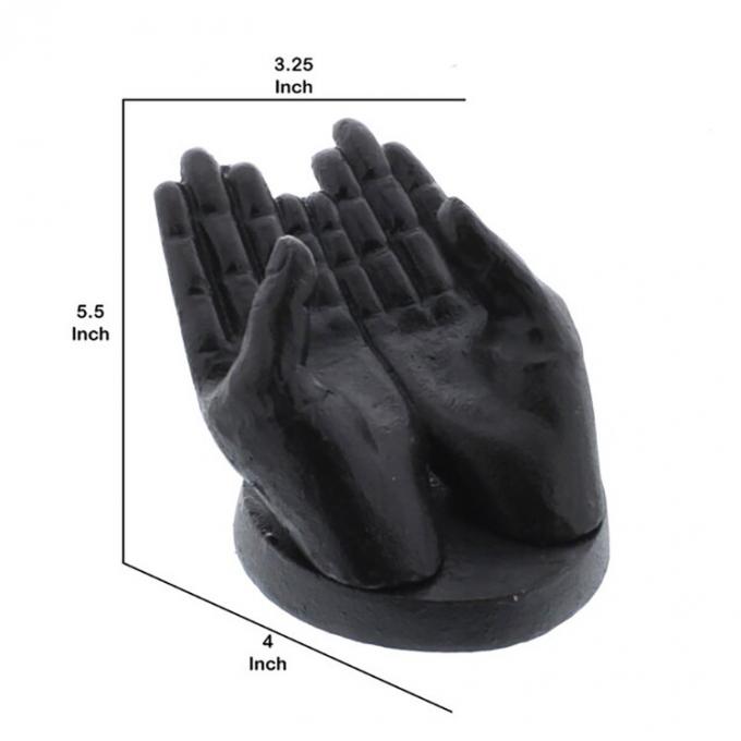 Figurine antique de mains en métal de fonte noire créative réglée pour les décorations à la maison